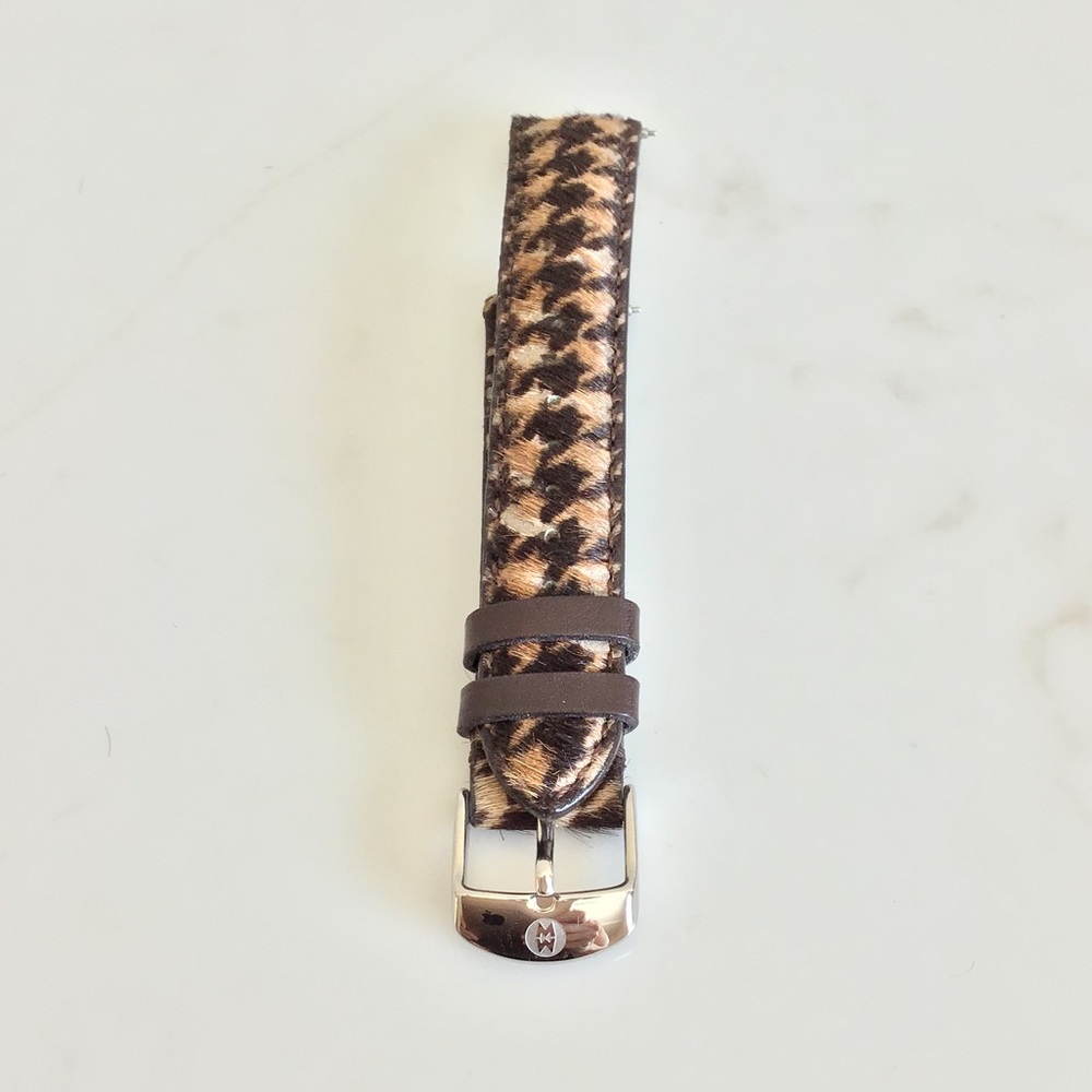 Michele 18 MM Houndstooth Pony Hair Watchstrap